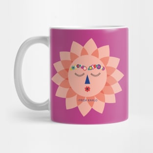 Colorful cute funny sun Frida kahlo portrait viva la vida mexican painter Mug